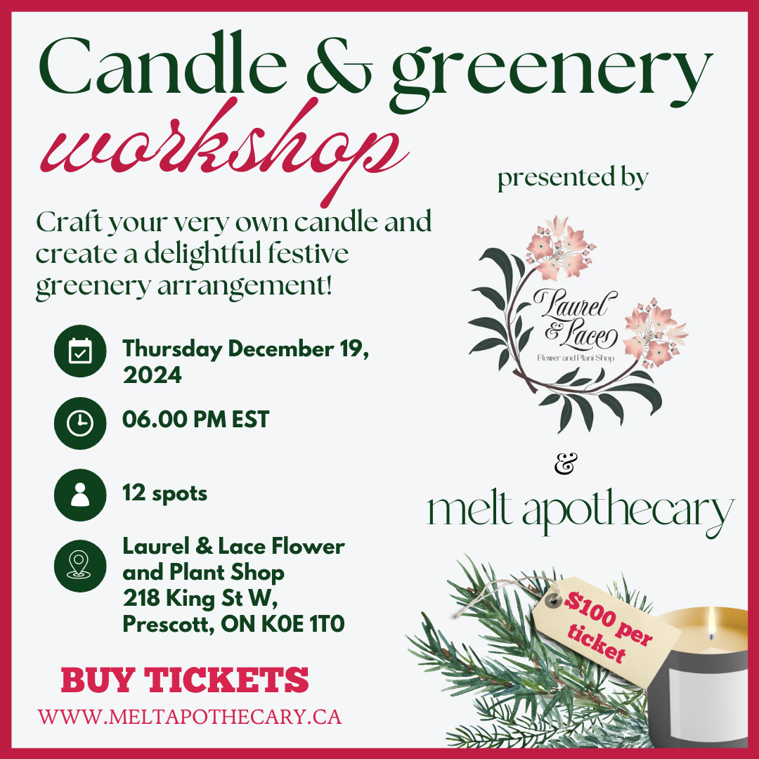 the holiday candle and greenery workshop | Dec 19, 2024