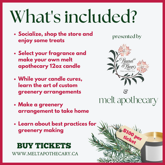 the holiday candle and greenery workshop | Dec 19, 2024