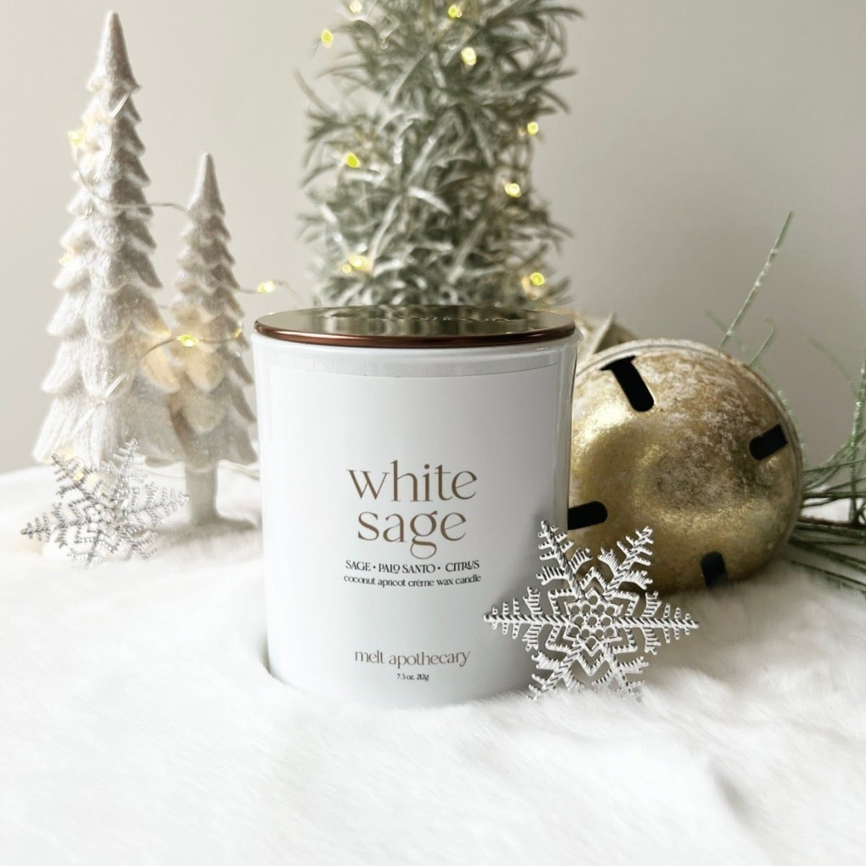 white sage holiday collection candle in 7.5oz