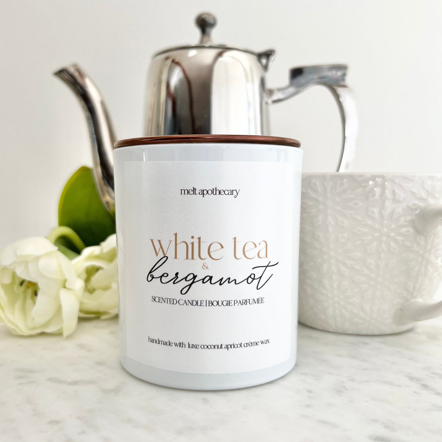 white tea & bergamot 7.5oz candle