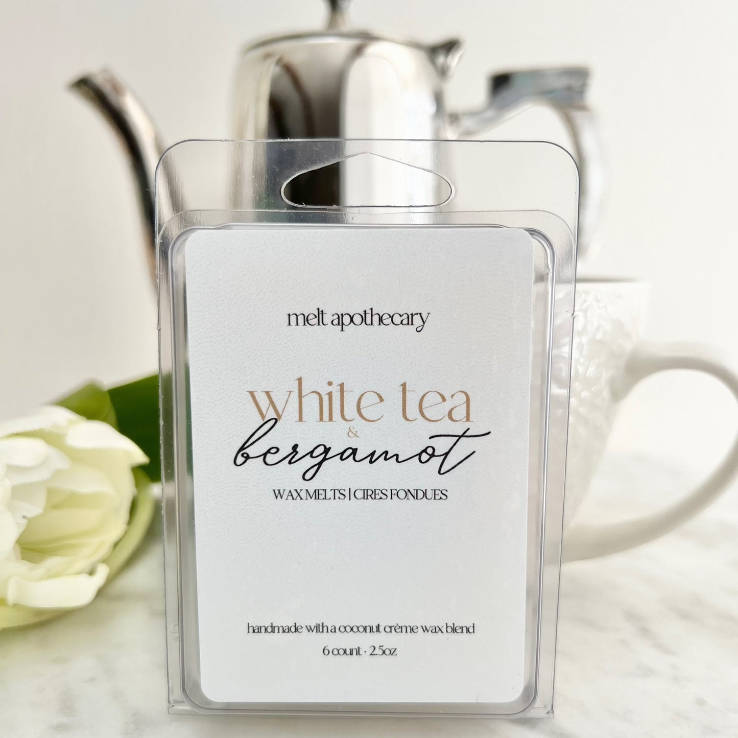 white tea & bergamot wax melts by melt apothecary